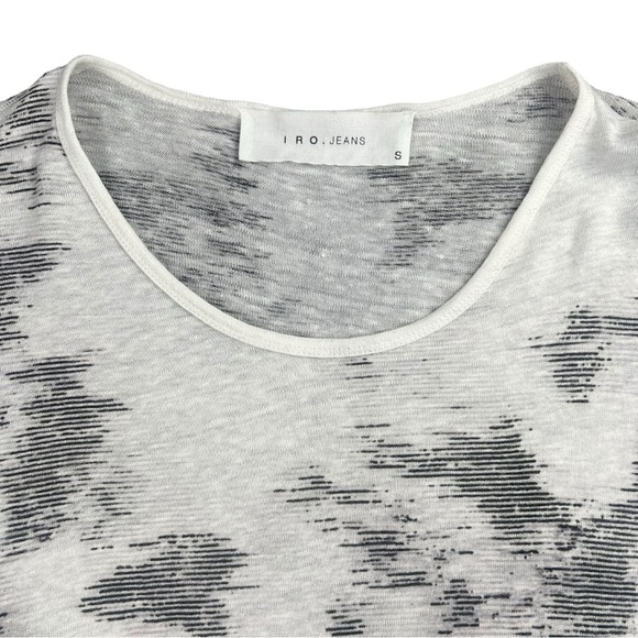 IRO Jeans Women’s Bertina Linen Tee In The Color Blue Print Size S - Picture 3 of 7